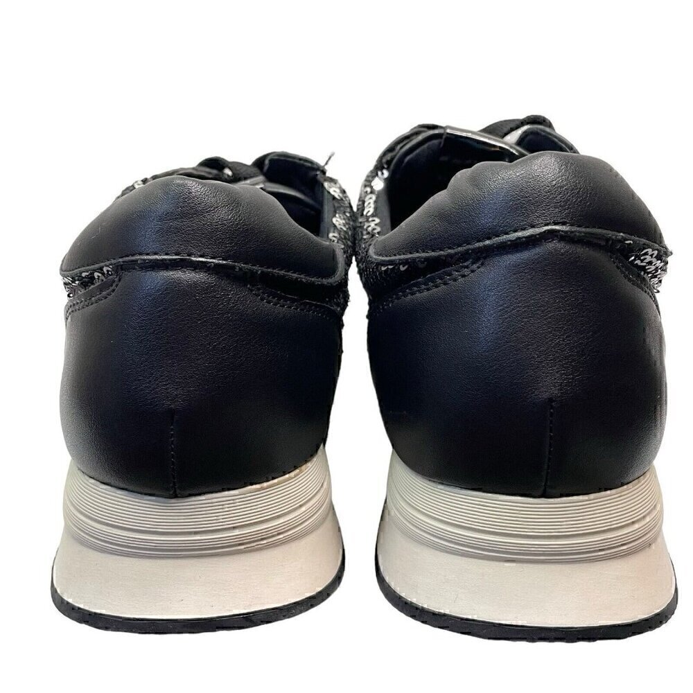 Sequins Sparkly Black & White Fashion Sneakers Primadonna Women’s 7.5 Leather - Picture 4 of 14
